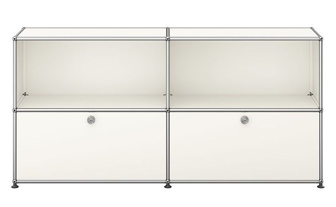 USM Haller Sideboard 2 Schubladen 2 Offen Reinweiß - FAST DELIVERY